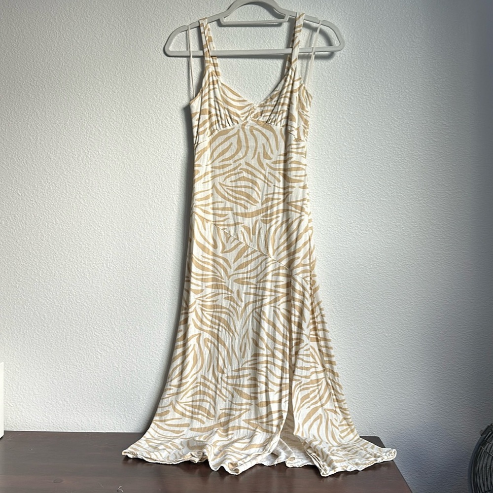 Linen zebra print dress